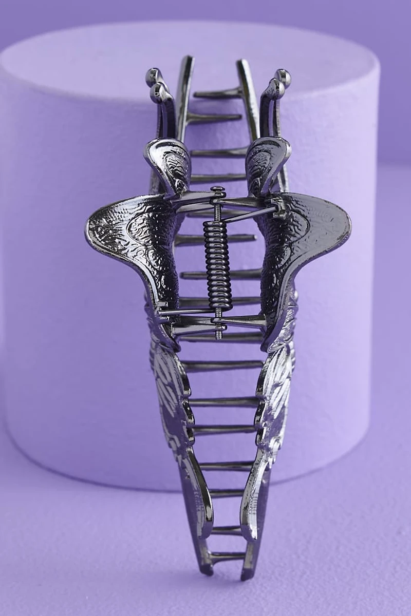 Silver Metal Butterfly Claw Clip