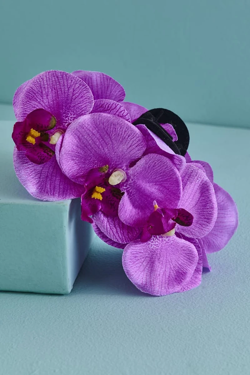 Purple Orchid Fabric Claw Clip
