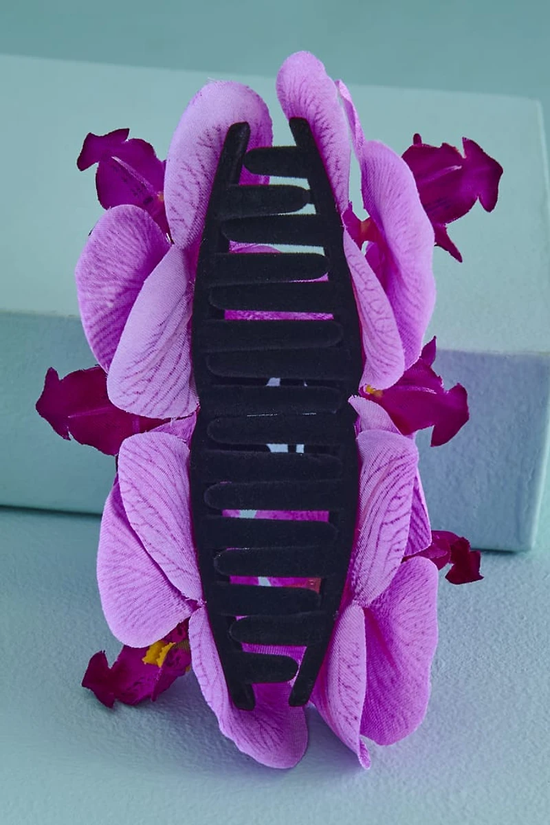 Purple Orchid Fabric Claw Clip