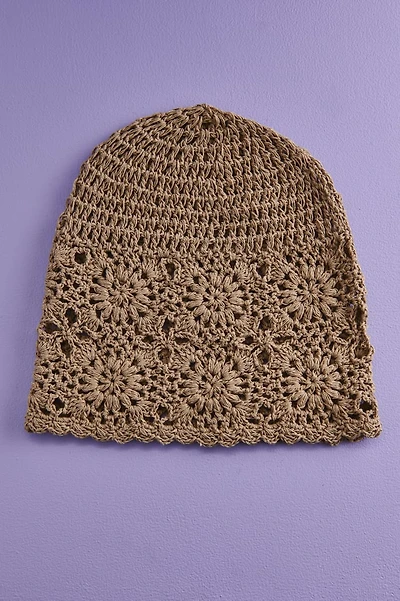 Brown Vintage Crochet Beanie