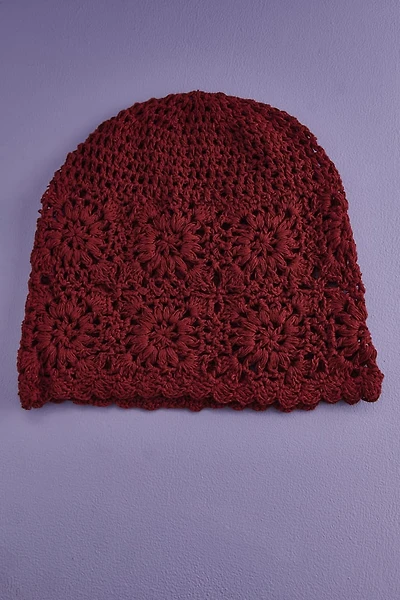 Berry Vintage Crochet Beanie