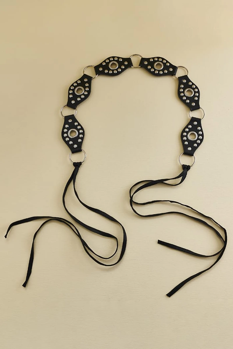 Buy Black Studded Leather O-Ring Belt Online at Earthbound Trading