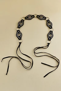 Buy Black Studded Leather O-Ring Belt Online at Earthbound Trading