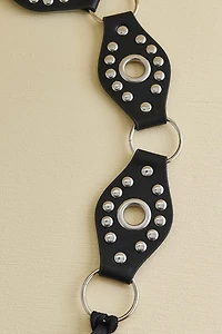 Buy Black Studded Leather O-Ring Belt Online at Earthbound Trading