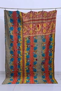 Buy Large Kantha Throw | Teal Elephant Boho Print – Shop Now