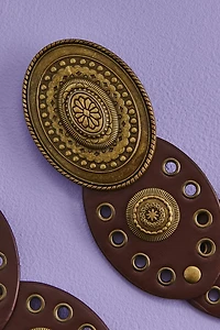 Brown Boho Disc Grommet Belt