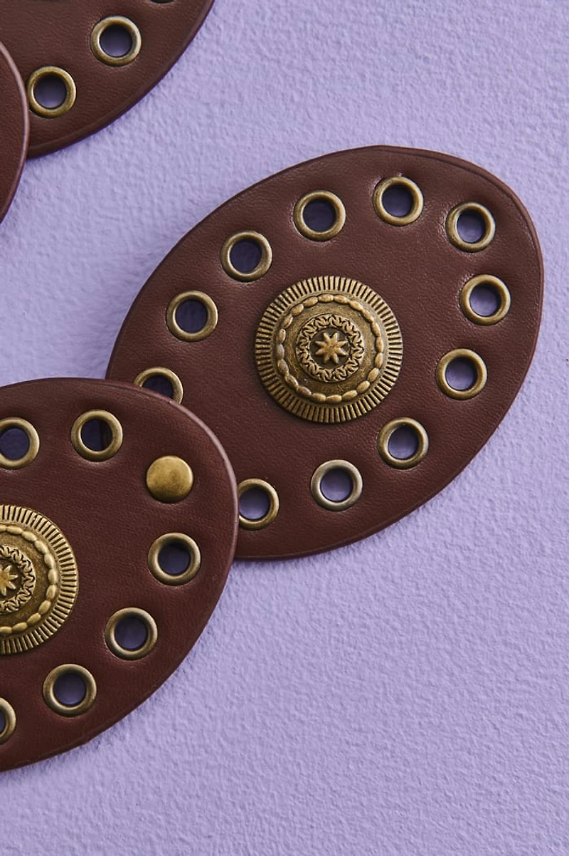 Brown Boho Disc Grommet Belt