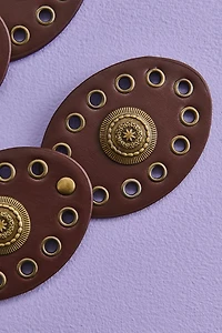 Brown Boho Disc Grommet Belt