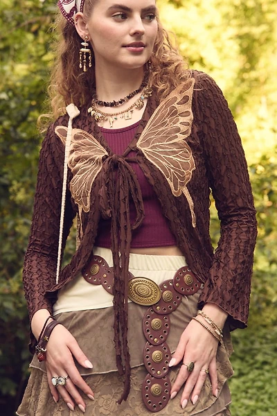 Buy Brown Boho Disc Grommet Belt Online at Earthbound Trading