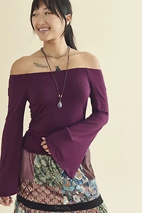 Buy Plum Off ShoPlum Shoulder Bell Sleeve Top