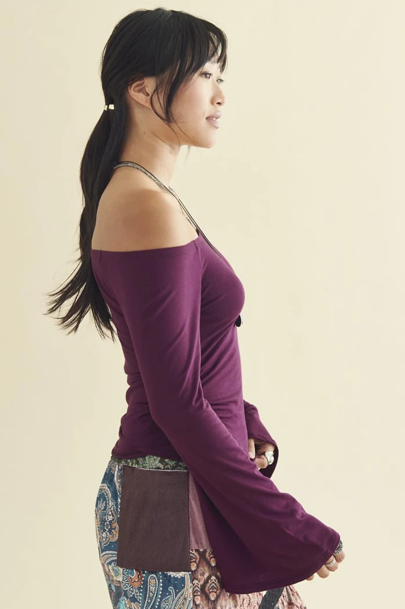 Buy Plum Off ShoPlum Shoulder Bell Sleeve Top