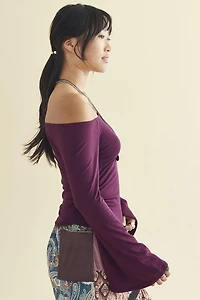 Buy Plum Off ShoPlum Shoulder Bell Sleeve Top