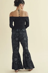 Black Astrology Tiered Flare Pants