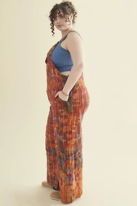 Buy Orange Striped Tie Dye Button Overalls Online from Earthbound