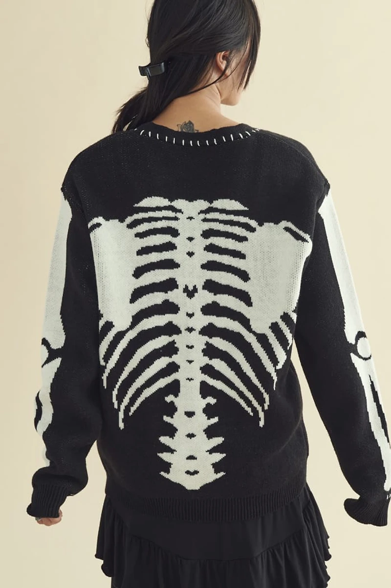 Buy Skeleton Knit Sweater Cardigan Online from Earthbound