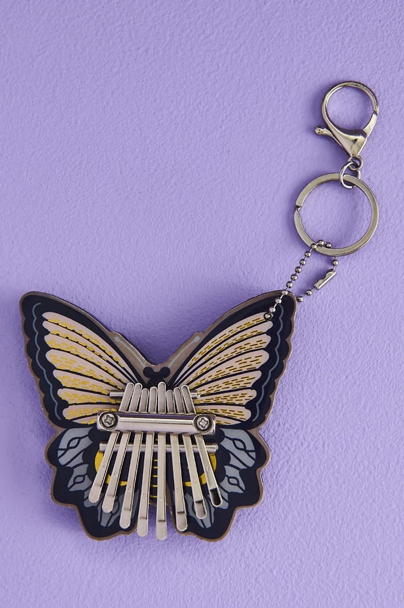 Mini Wood Karimba Butterfly Keychain