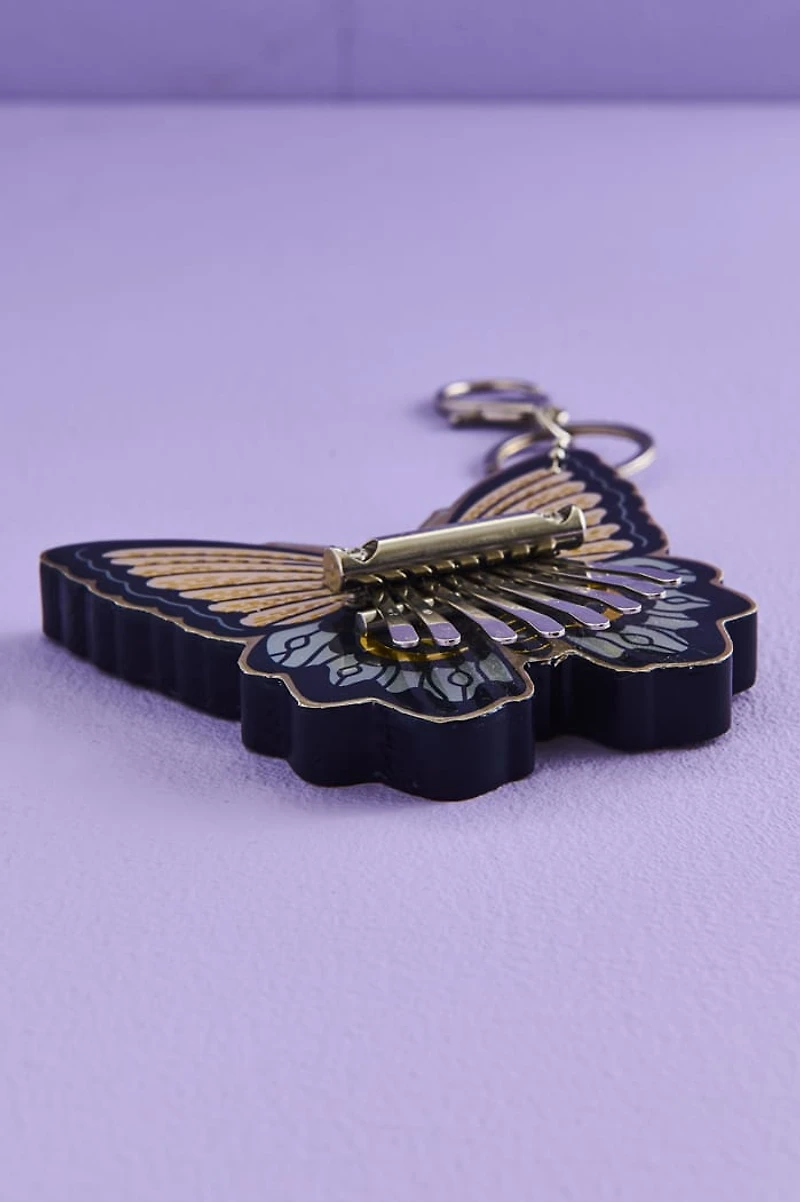 Mini Wood Karimba Butterfly Keychain