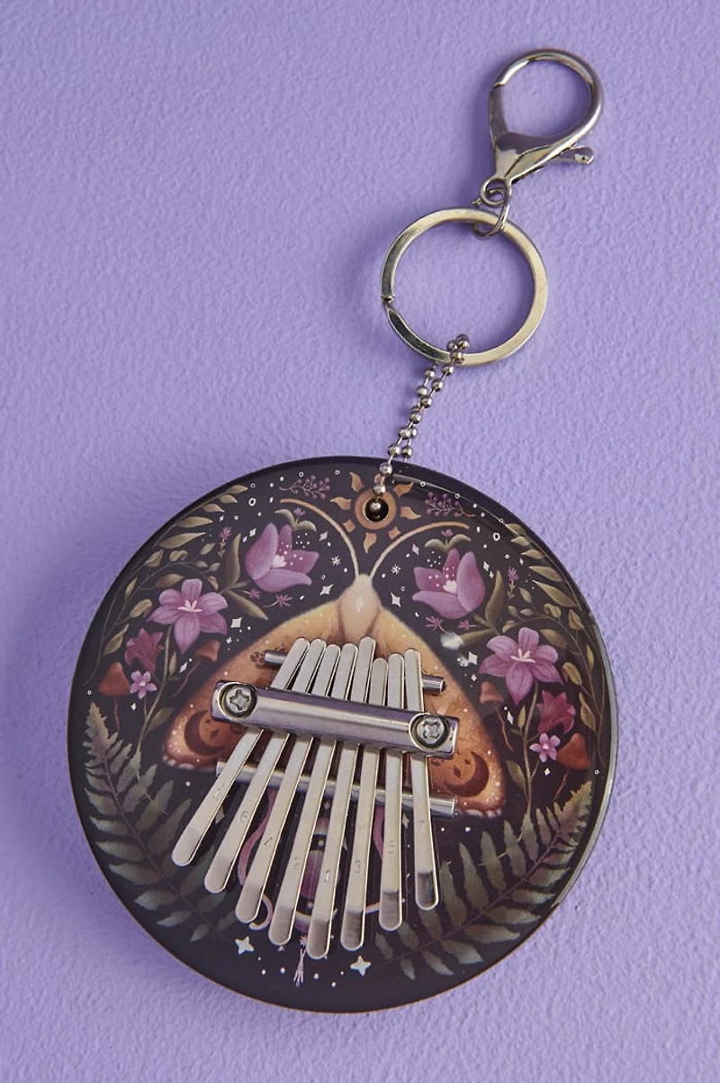 Mini Wood Karimba Moth Keychain
