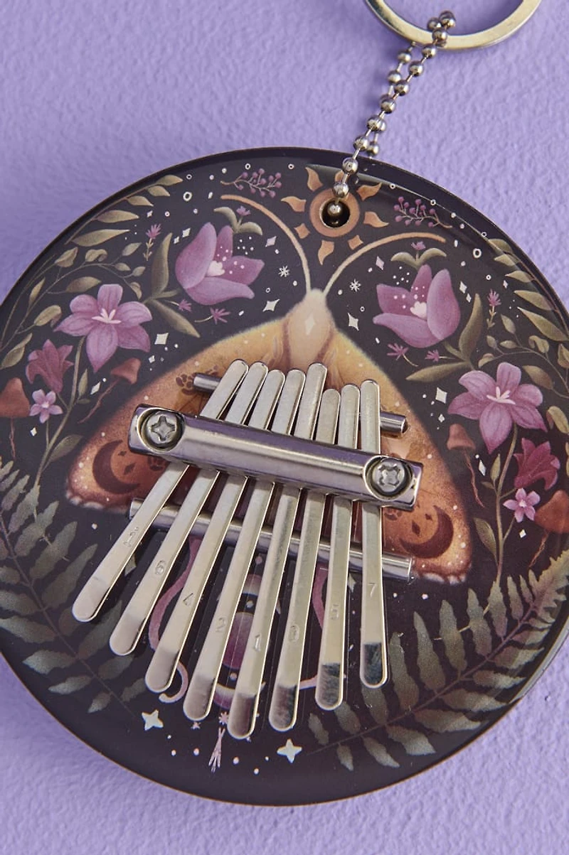 Mini Wood Karimba Moth Keychain