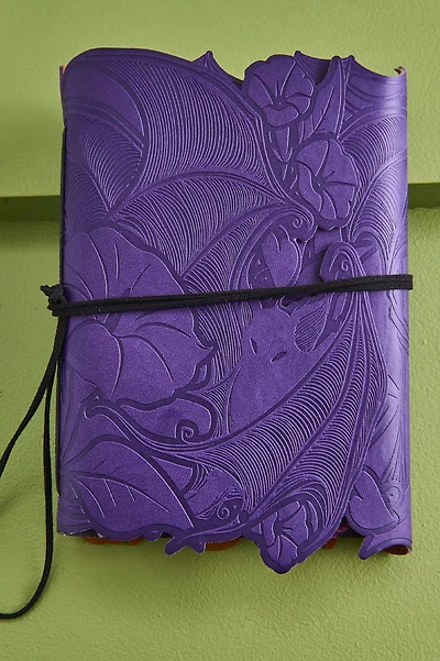 Purple Gothic Bat Faux Leather Journal