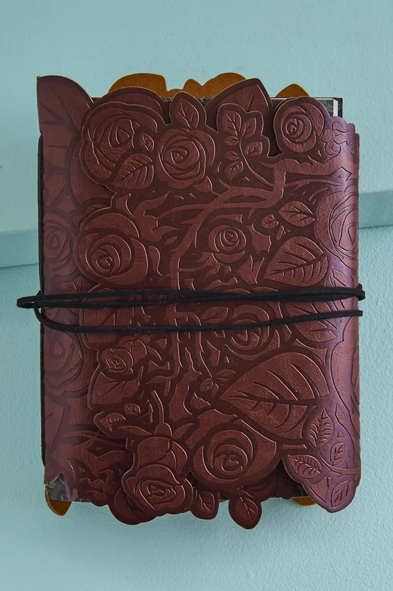 Brown Gothic Rose Faux Leather Journal