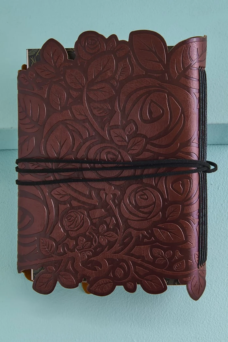 Brown Gothic Rose Faux Leather Journal