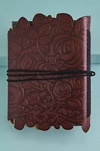 Brown Gothic Rose Faux Leather Journal