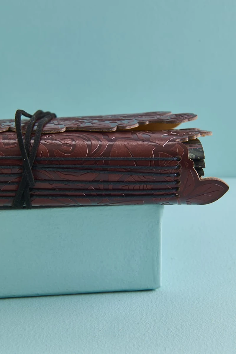 Brown Gothic Rose Faux Leather Journal