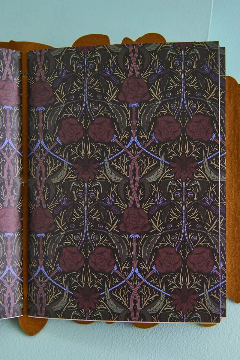 Brown Gothic Rose Faux Leather Journal