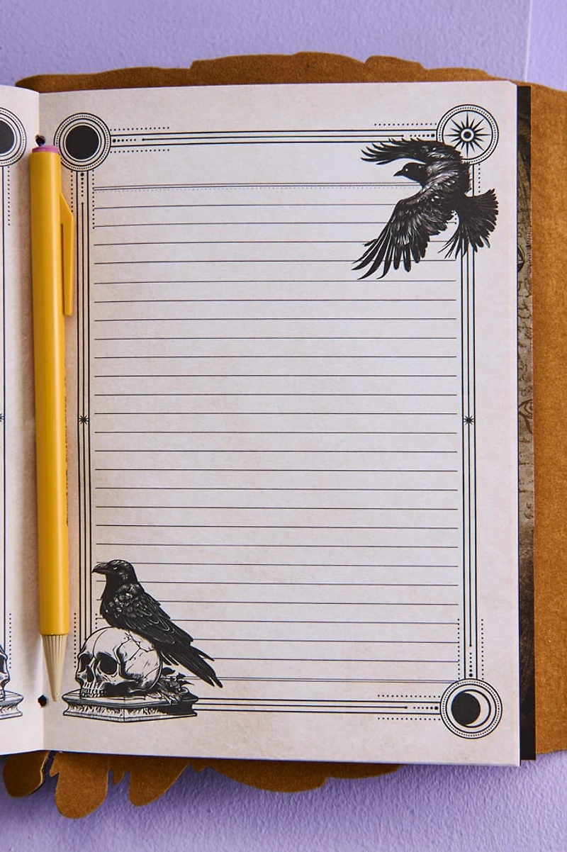 Iridescent Silver Wings Faux Leather Journal