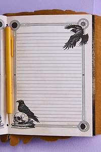 Iridescent Silver Wings Faux Leather Journal