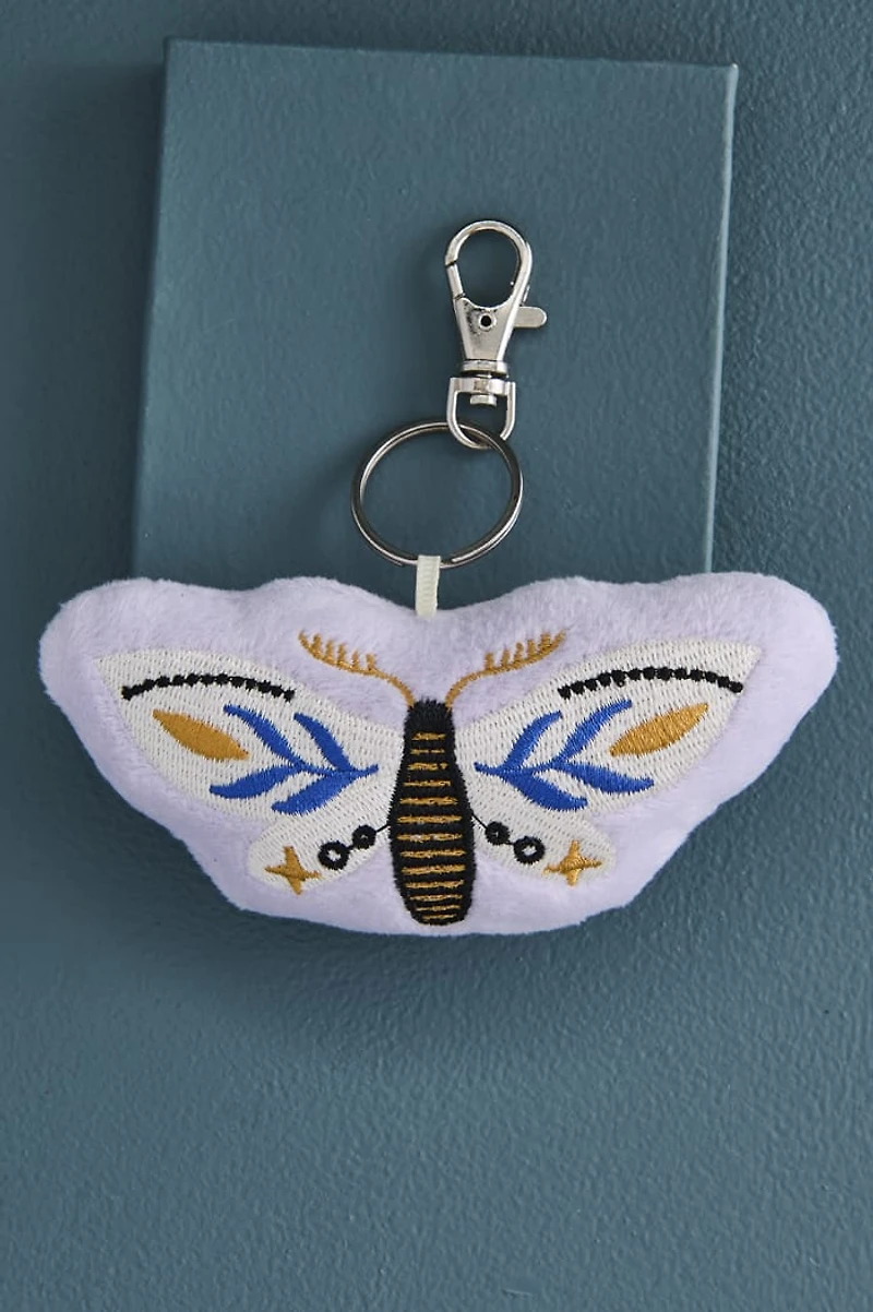 Purple Moth Plush Keychain Bag Charm