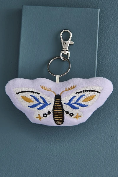 Purple Moth Plush Keychain Bag Charm