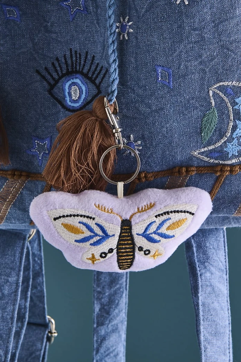 Purple Moth Plush Keychain Bag Charm
