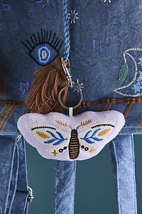 Purple Moth Plush Keychain Bag Charm