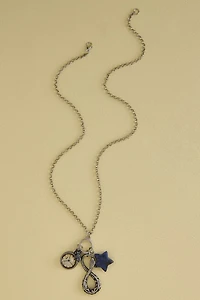Infinity Snake Clock Charm Necklace