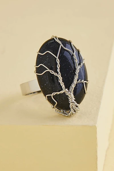 Blue Sandstone Wire Tolkien Tree Ring