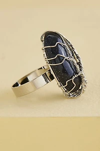 Blue Sandstone Wire Tolkien Tree Ring