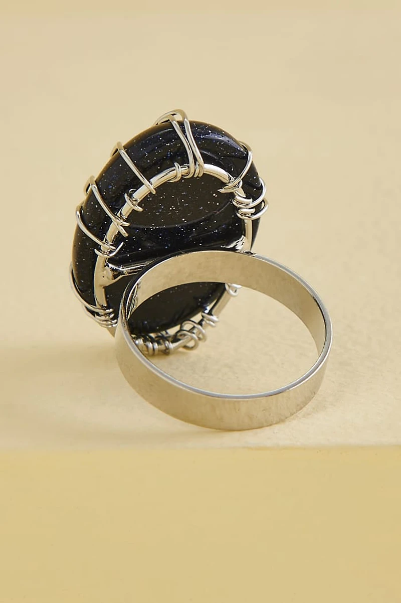Blue Sandstone Wire Tolkien Tree Ring