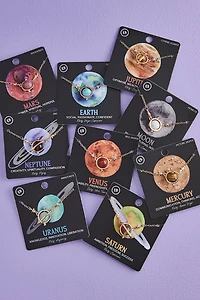 Gold Crystal Planet Necklaces