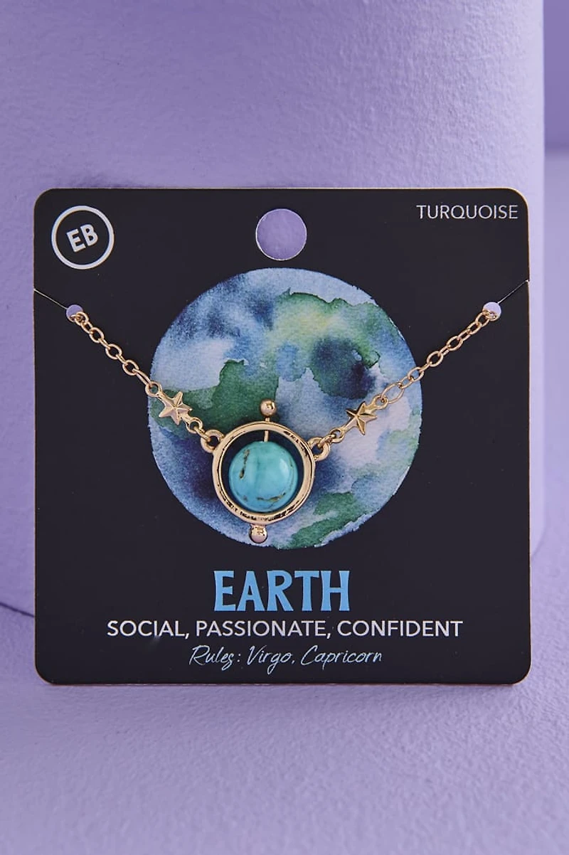 Gold Crystal Planet Necklaces