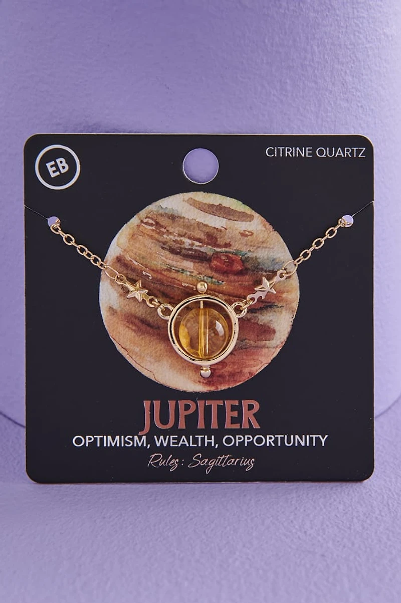 Gold Crystal Planet Necklaces