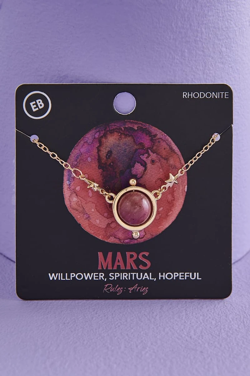 Gold Crystal Planet Necklaces
