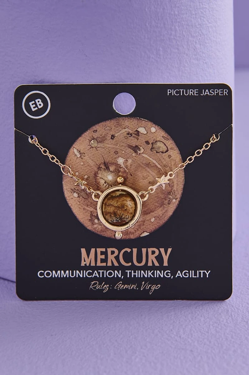 Gold Crystal Planet Necklaces