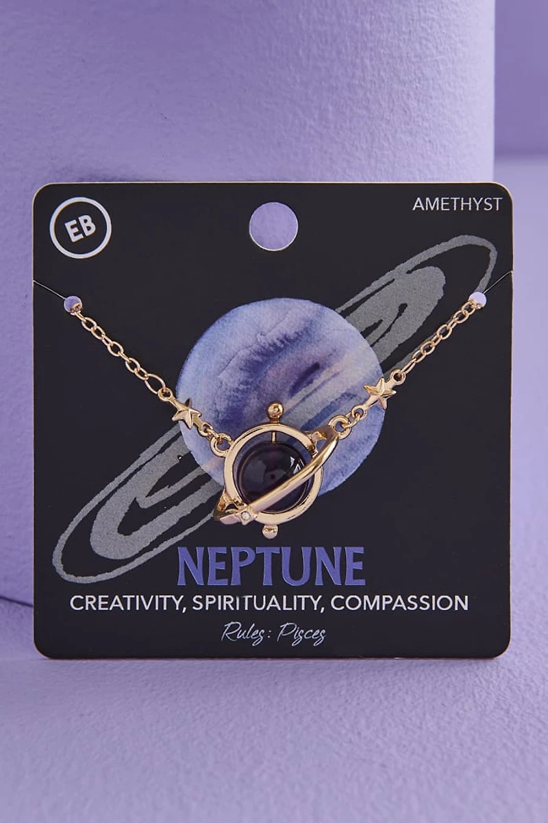Gold Crystal Planet Necklaces