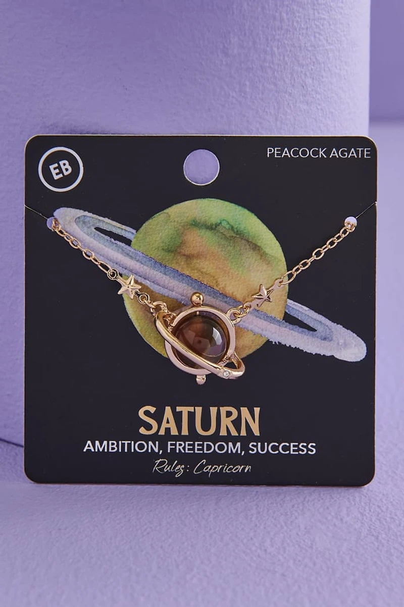 Gold Crystal Planet Necklaces