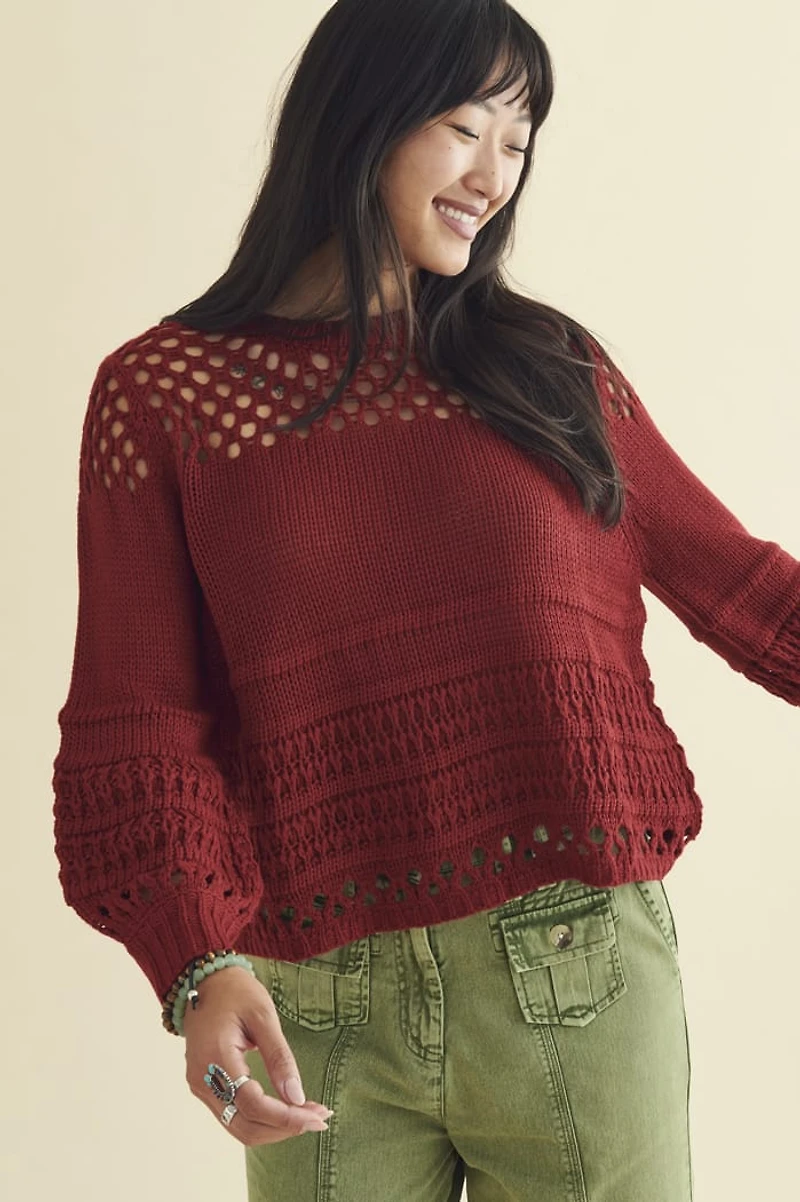 Scarlet Open Knit Sweater