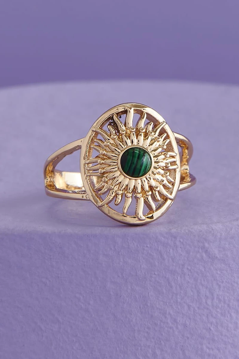 Buy Malachite Gold Sun Ring Online from Earthbound