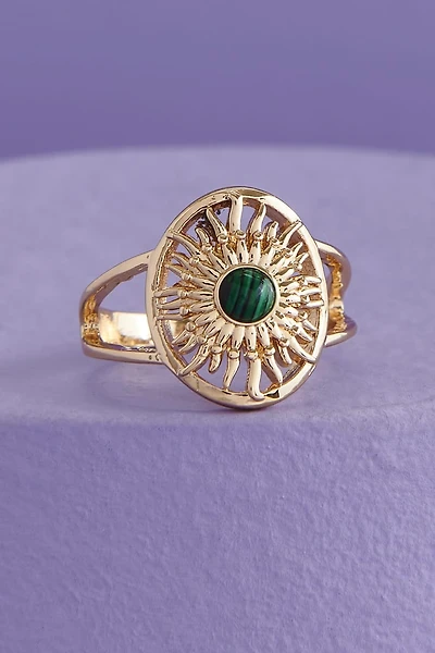 Buy Malachite Gold Sun Ring Online from Earthbound