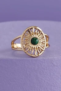 Buy Malachite Gold Sun Ring Online from Earthbound